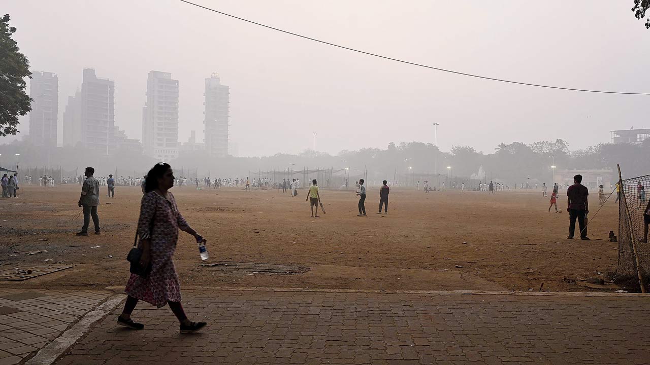 Shivaji Park was covered in smog last month. File pic/Ashish Raje