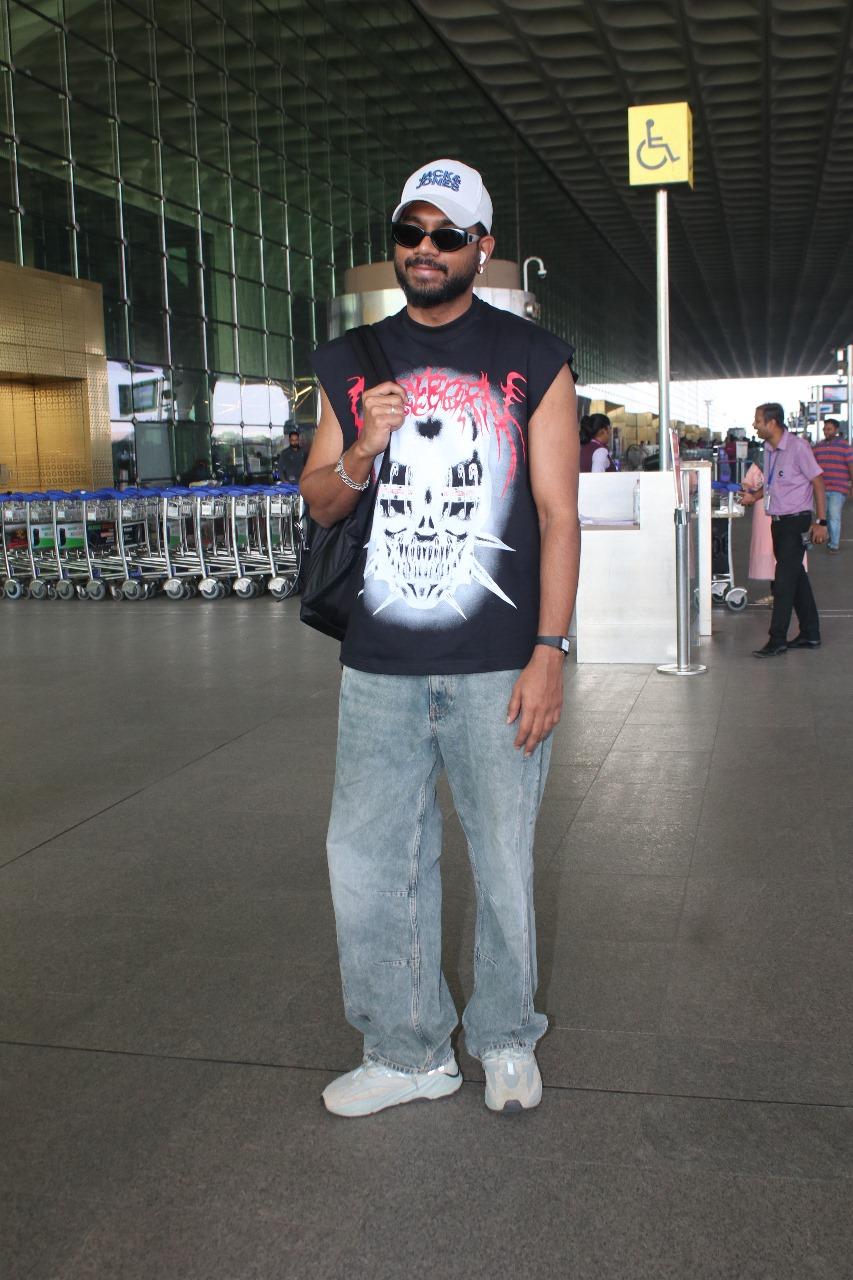 Rapper King was snapped at Mumbai airport. He was seen acing a simple casual look