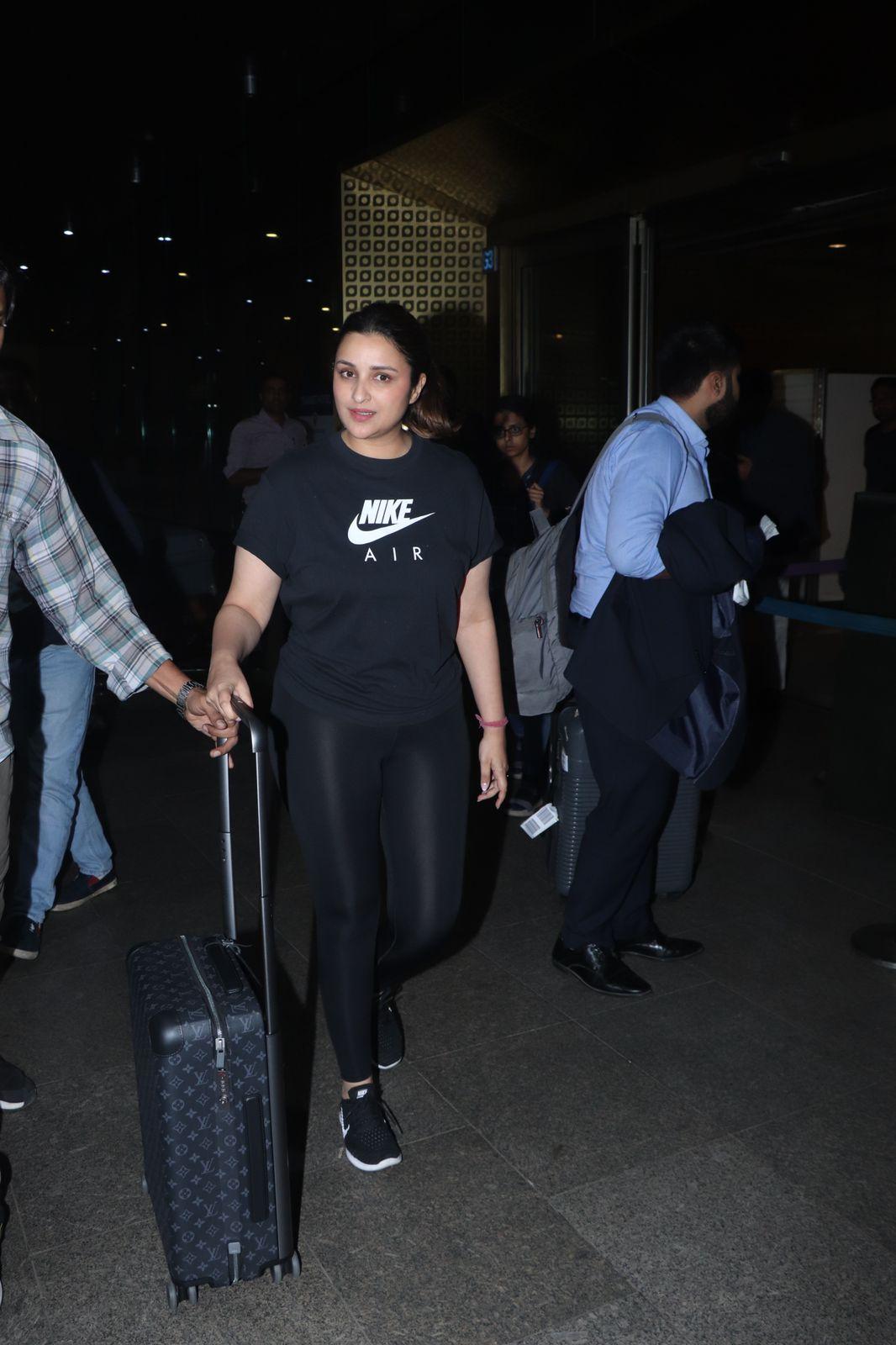 Parineeti Chopra was snapped at the airport as she returned to the city