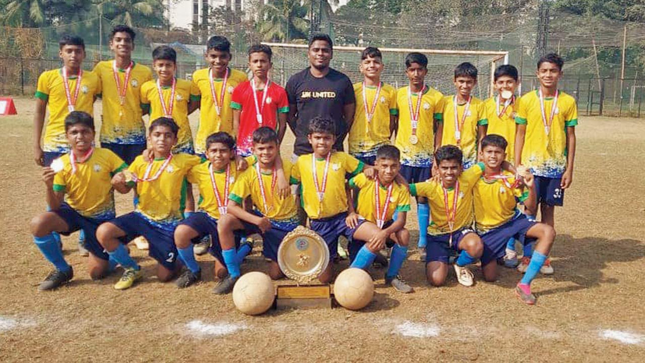 St Anthony school boys after winning the U-14 DIV III title