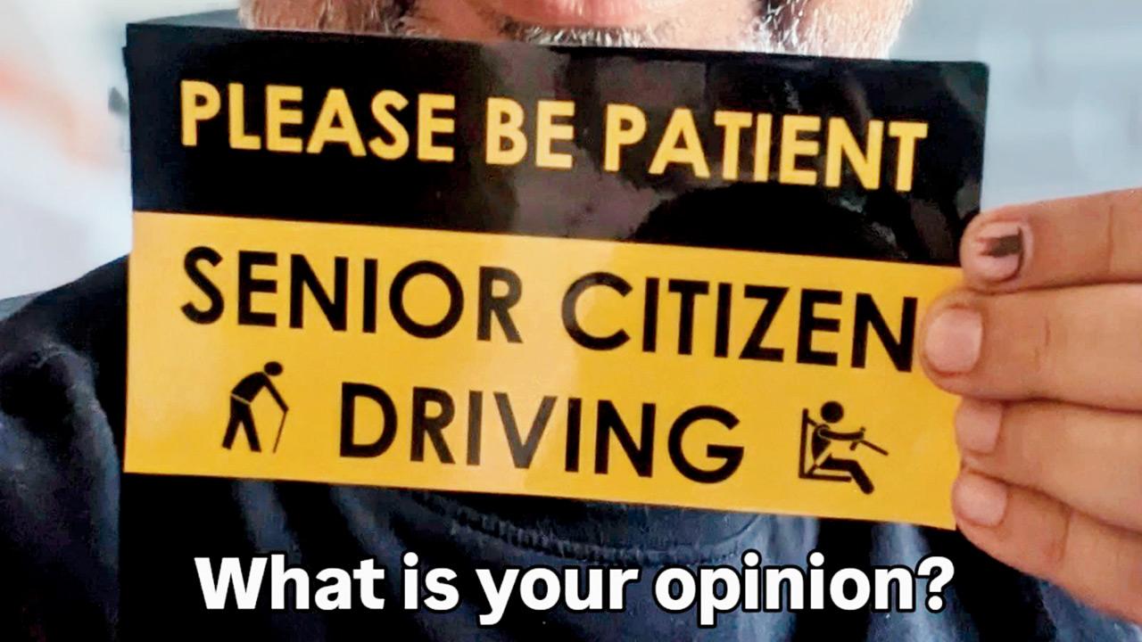 The car sticker for senior citizens 