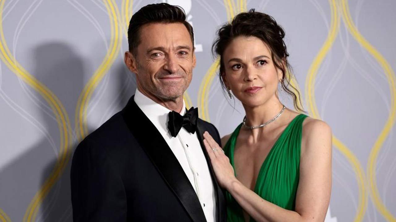 Hugh Jackman, Sutton Foster share passionate kiss days after confirming romance