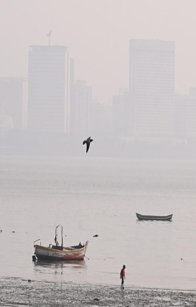 Mumbai witnessed hazy conditions, with visibility being slightly reduced 