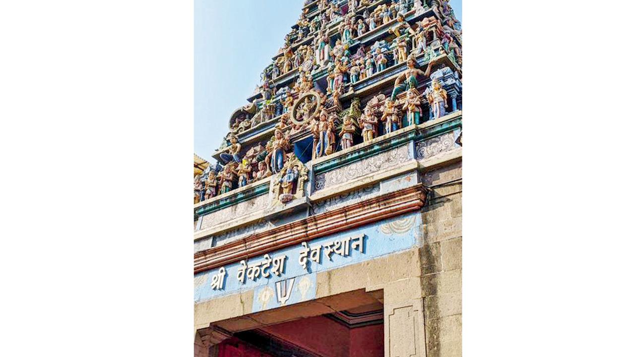 Facade of the Fanaswadi temple. Pic Courtesy/X