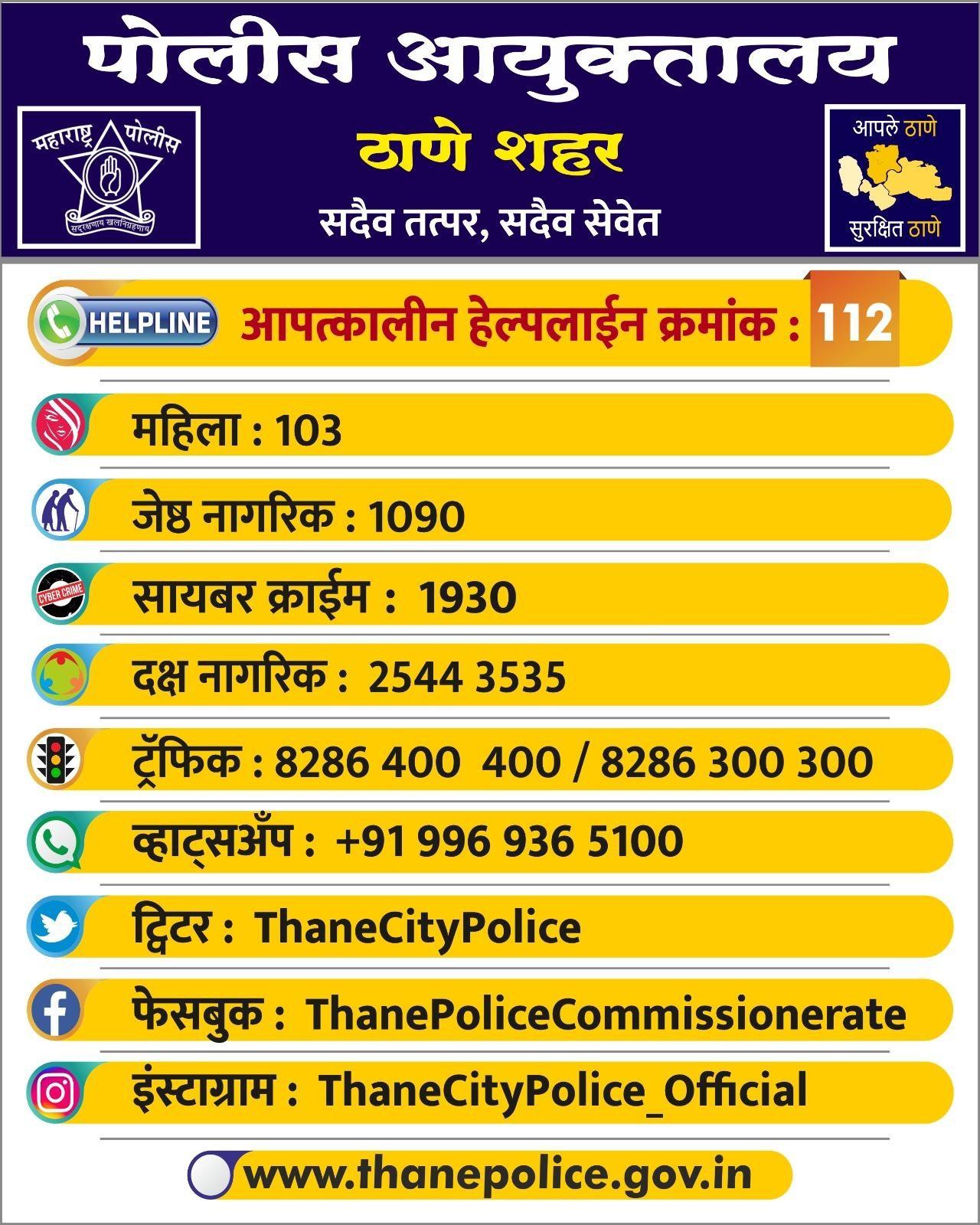 Thane police helpline numbers