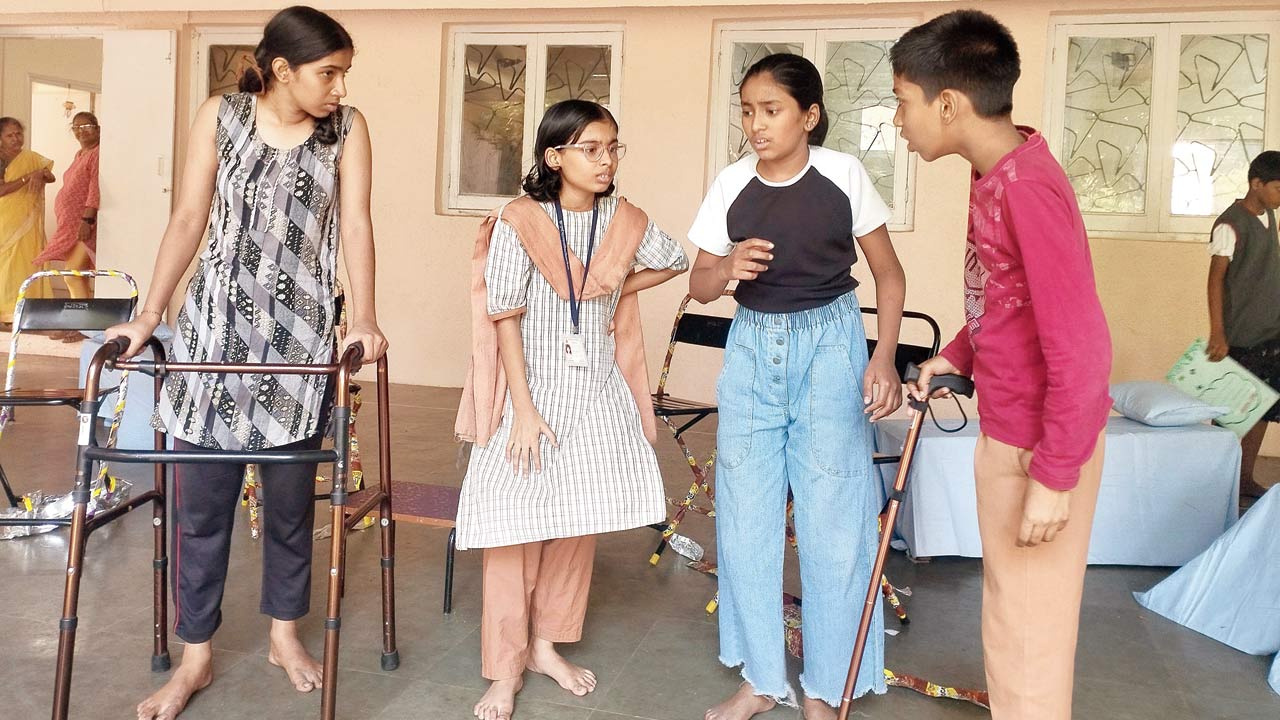 Bhavika Prithviraj (third from left) in the play Age is Revolting