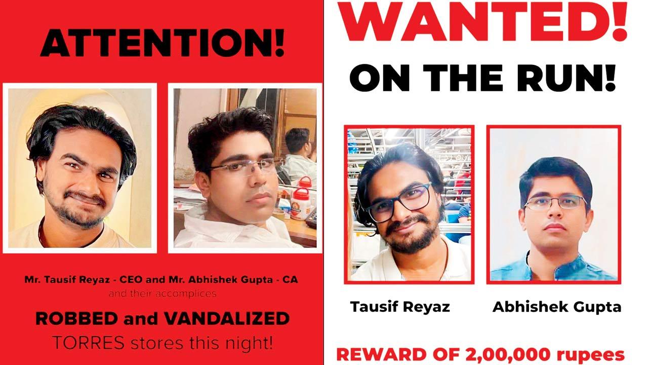 Wanted posters uploaded on social media by the Torres jewellery chain