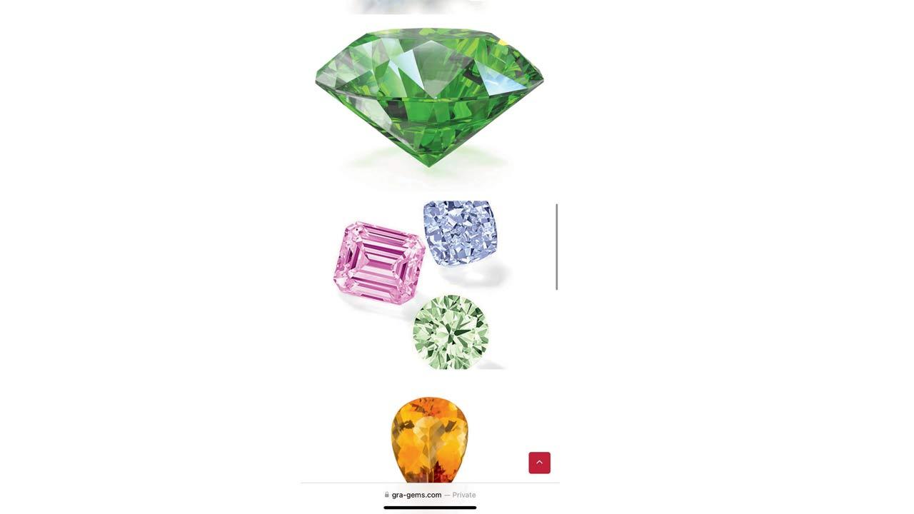 Pictures of the diamonds and precious stones from the  fake website created by the Ukrainian scammers