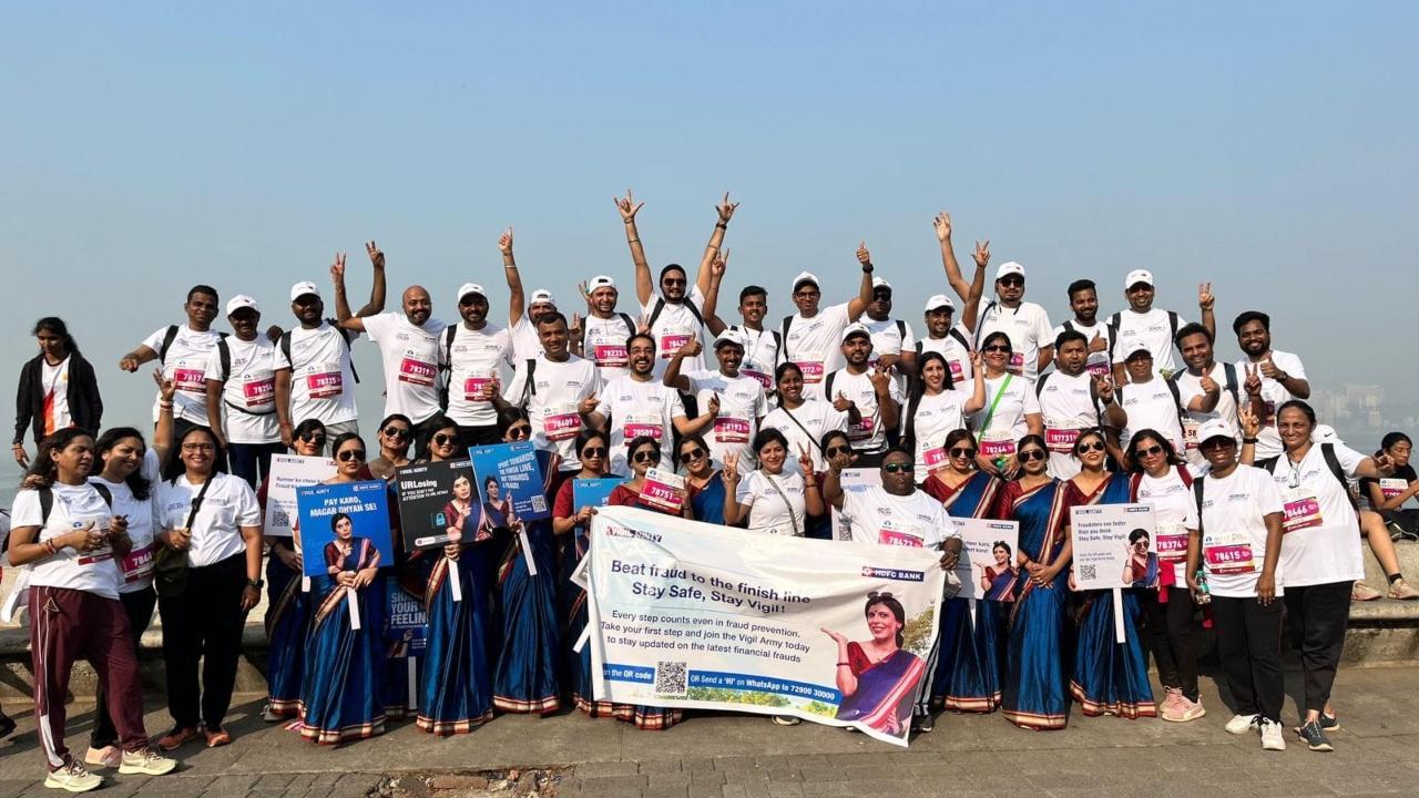 Tata Mumbai Marathon 2025: Vigil Aunty leads 1,500 bank employees for education and fraud awareness