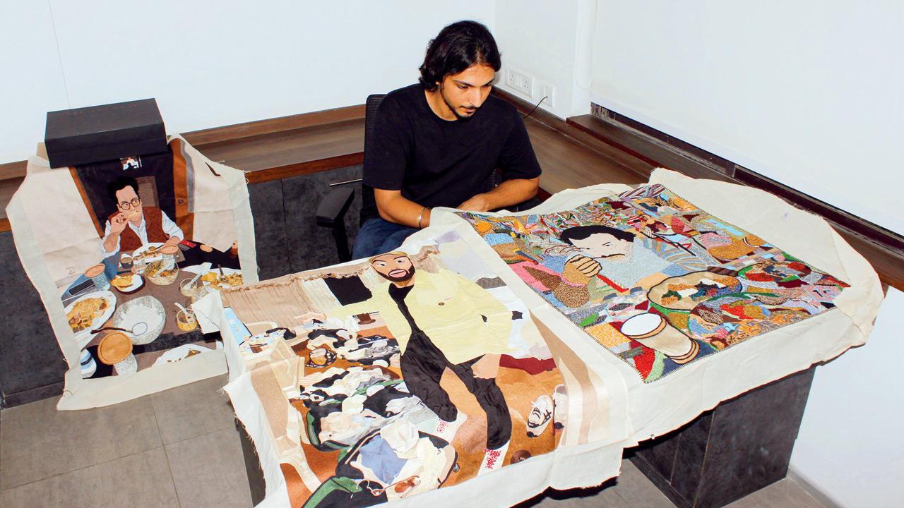 Viraj Khanna works in his studio