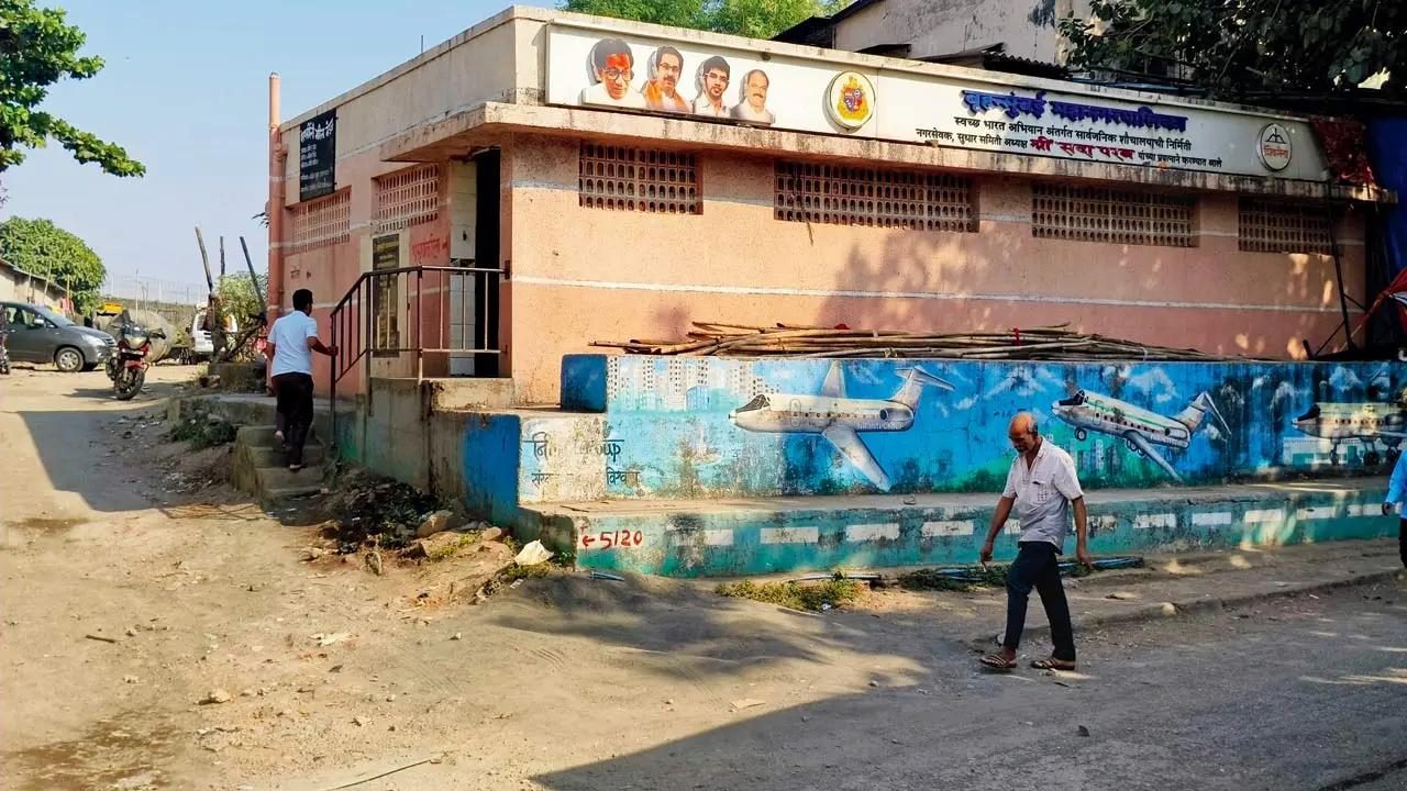 Toilet near Chataiwala Chawl, Santacruz East: This old public toilet, commissioned by former corporator Sada Parab, on a service road in Santacruz, is maintained by the Ekyavardhini Mahila Mandal. It was not extremely dirty but reeked, and the ladies’ toilet blocks, located behind the structure, seemed secluded and unsafe. Users were charged Rs 2.