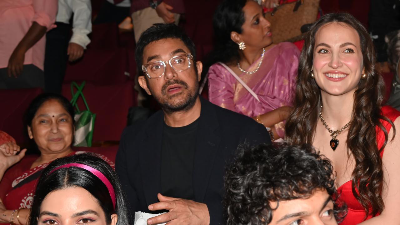 Aamir Khan attends a Marathi film screening with daughter Ira’s mother-in-law