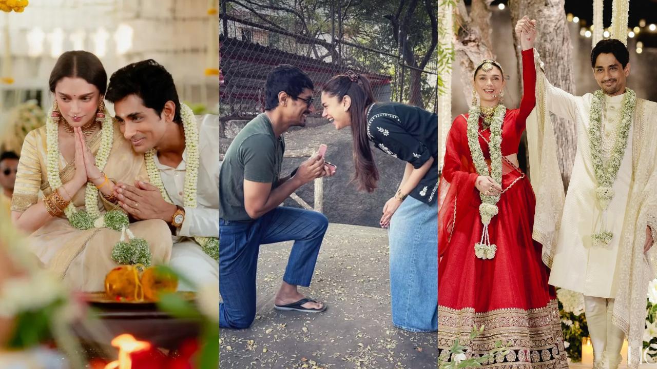 Watch: Aditi Rao Hydari shares a glimpse of Siddharth proposing marriage to her