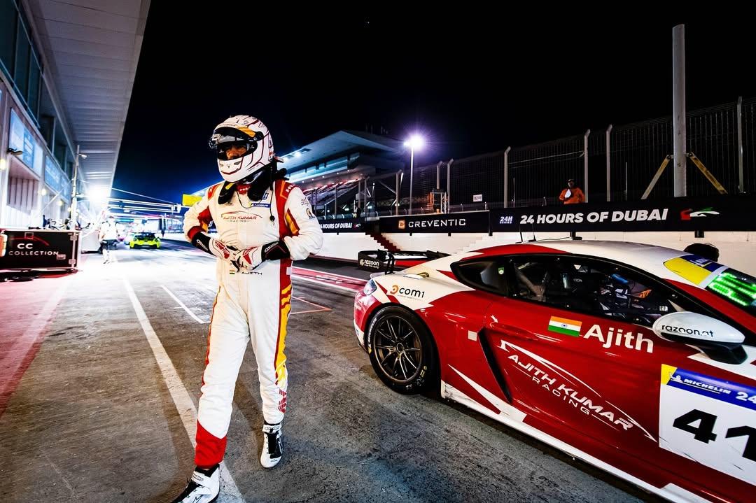 Ajith participated in the race unfazed by a car crash that had left his car badly damaged during a practice session last Tuesday.