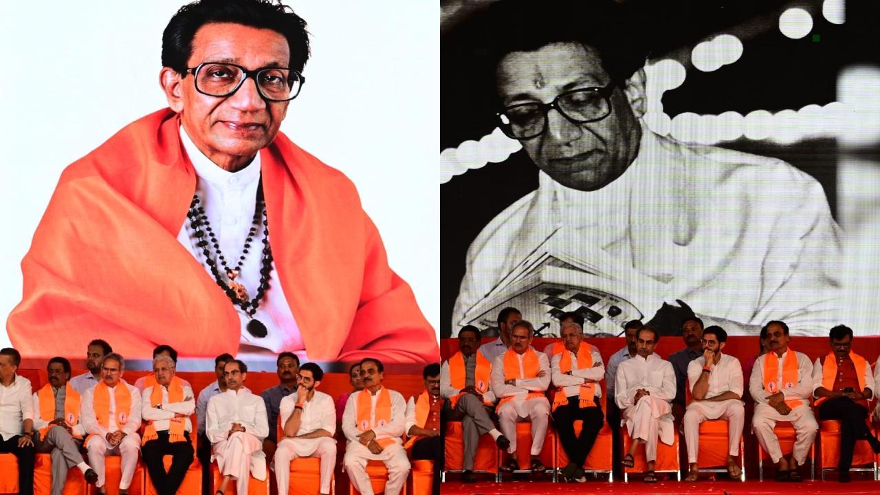 Uddhav Thackeray, party leaders at birth anniversary event of Bal Thackeray