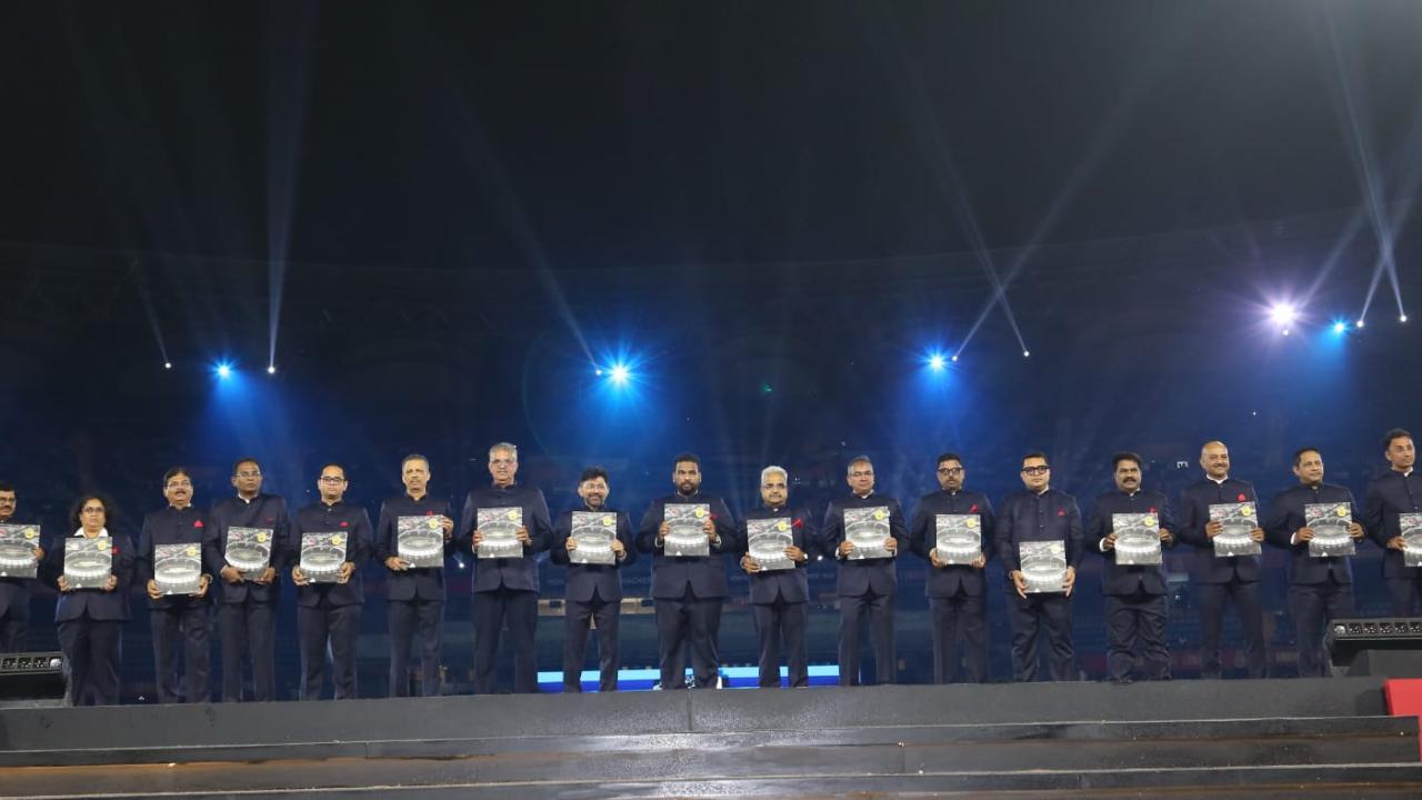 On the occasion of completing 50 years, the MCA office bearers and Apex Council Members also released a coffee table book and stamp celebrating the esteemed legacy of Wankhede Stadium