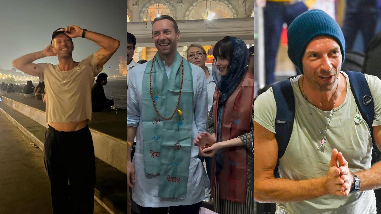 Coldplay's Chris Martin in Mumbai with Dakota Johnson Pics/X, PTI, Instagram