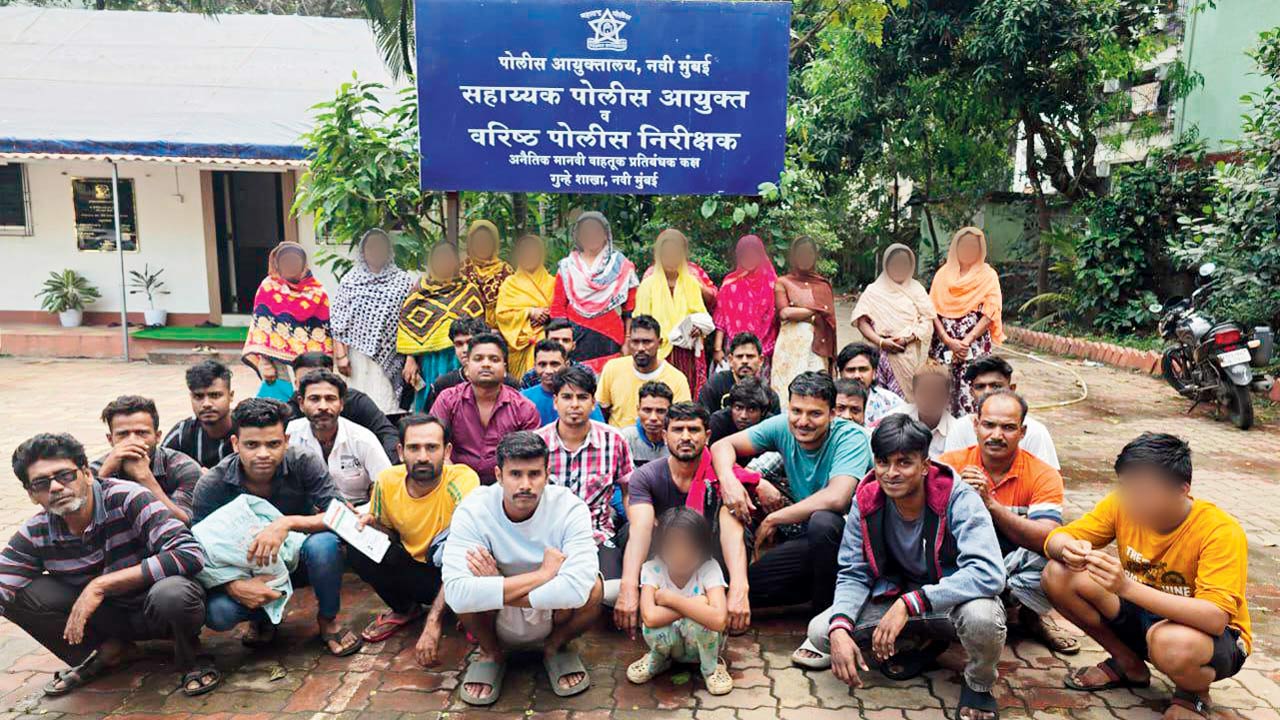 Illegal Bangladeshi immigrants who were caught by the Navi Mumbai Anti-Terrorism Squad