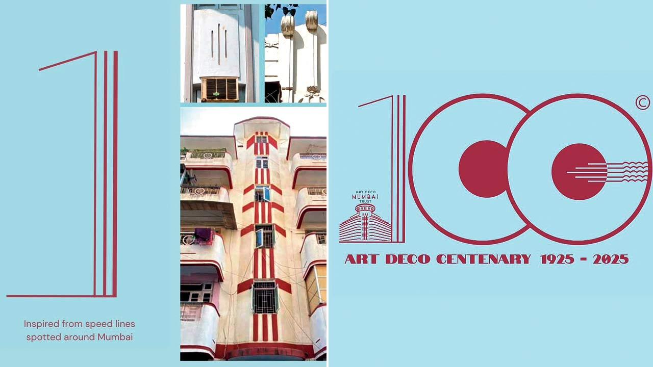 Speed lines on the logo alongside the Dominic building in Girgaon; (right) the new logo.  Pics Courtesy/Instagram