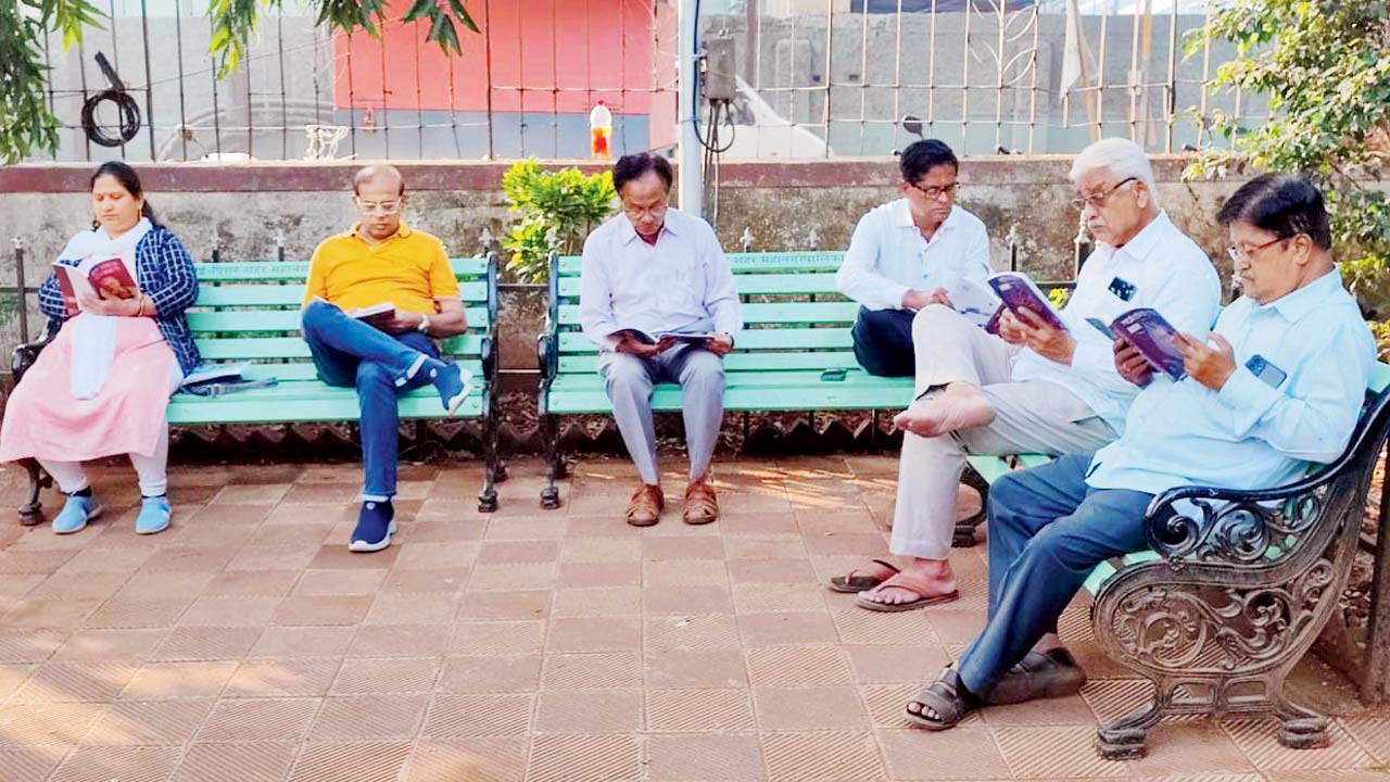 Vasaikars gather to read at the first session of the book club 