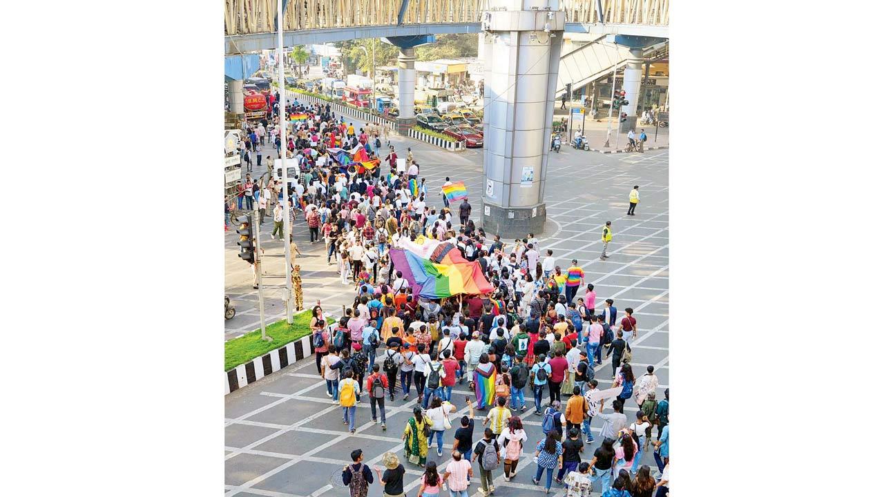 A moment from the 2024  edition of Mumbai Pride Parade 