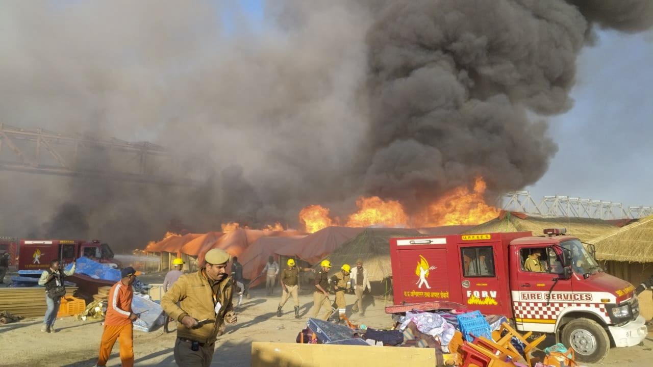 Fire at Maha Kumbh Mela in Uttar Pradesh's Prayagraj