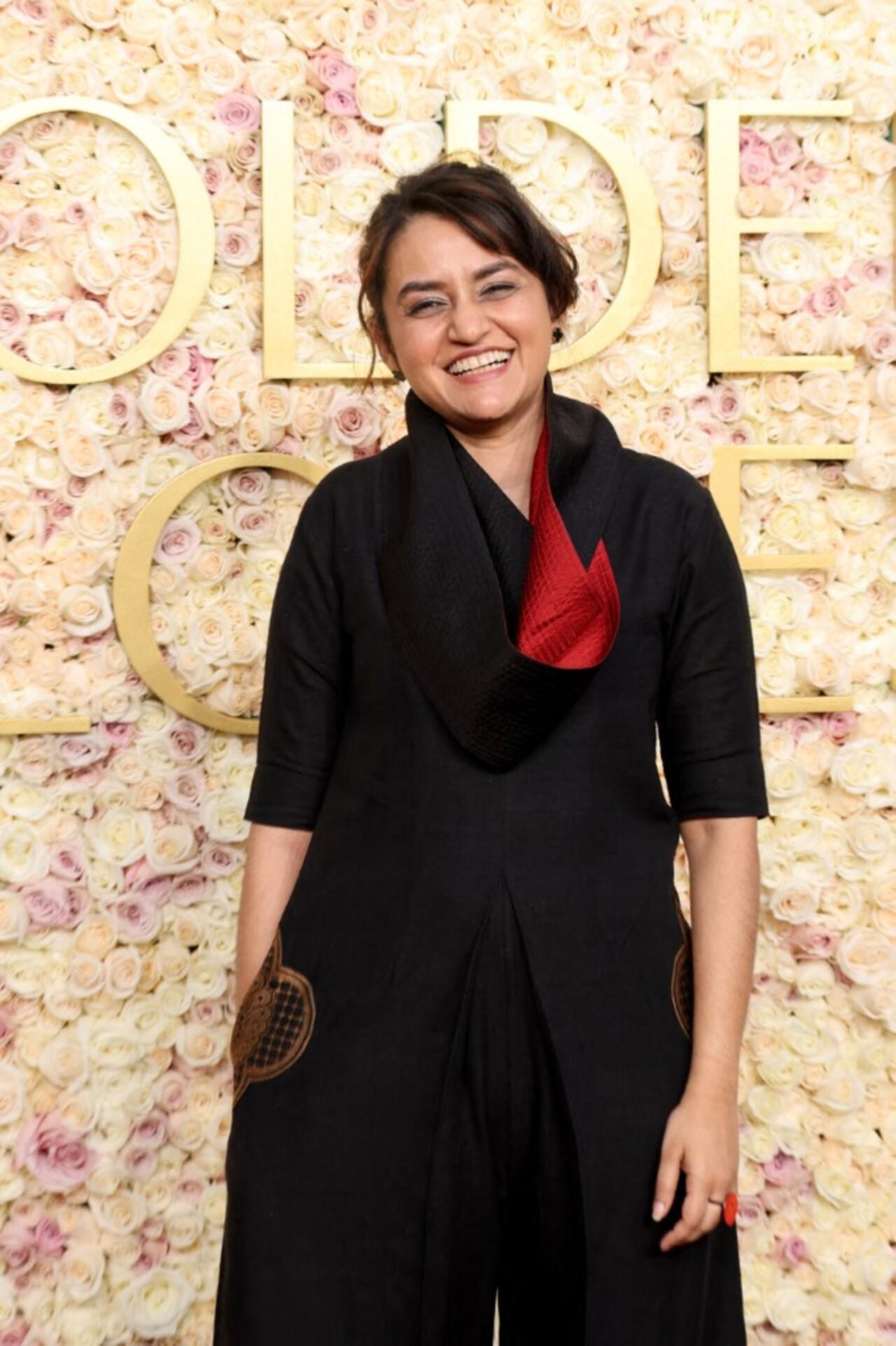 All We Imagine as Light director Payal Kapadia looked radiant in a customized black dress, her hair tied in a messy bun. The filmmaker posed with pride as she represented India on one of Hollywood's biggest stages.