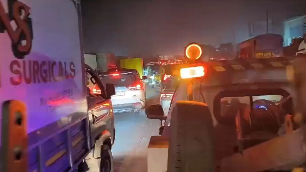 Heavy traffic congestion was reported on the highway, with vehicles stranded for several kilometers, leaving commuters frustrated