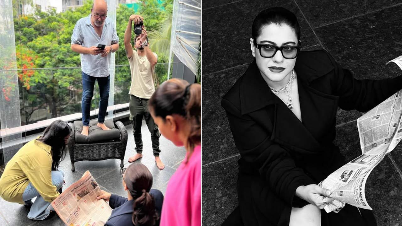 Kajol looks stunning in black outfit, shares bts picture from her recent photoshoot
