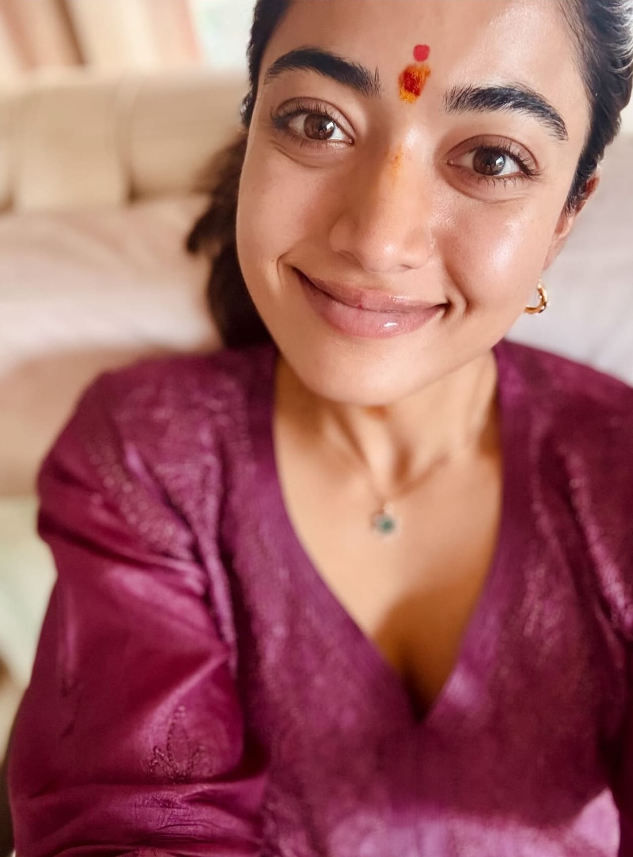 Rashmika Mandanna, who recently sustained a leg injury, shared a happy selfie on Instagram Story and wrote, 