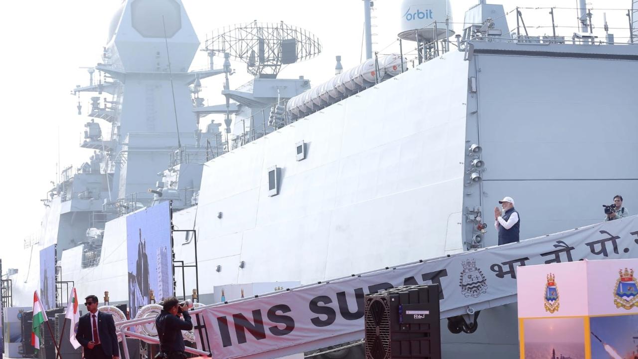 The Prime Minister noted the launch of new platforms, including the INS Nilgiri, dedicated to the maritime prowess of the Chola dynasty, and the Surat warship, reminiscent of the era when Gujarat's ports connected India to West Asia. He also mentioned the commissioning of the Vagsheer submarine, the sixth in the P75 class, following the commissioning of the first submarine, Kalvari, a few years ago. These new frontier platforms, the Prime Minister stated, will enhance both India's security and progress