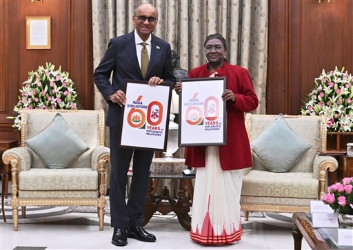 The number '60' prominently featured in the logo emphasises the significant milestone in the two countries' bilateral history. Prime Minister Narendra Modi met President Tharman on the same day to discuss ways to strengthen the Comprehensive Strategic Partnership between India and Singapore.