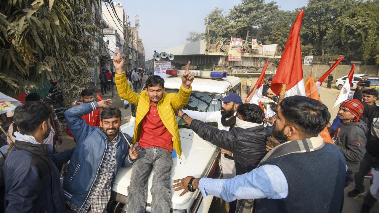 Rajesh Ranjan alias Pappu Yadav's supporters vandalised government vehicles, forced shop owners to close their shops during Bandh at several places in the state capital and other districts including Purnea, Katihar, Araria and Siwan