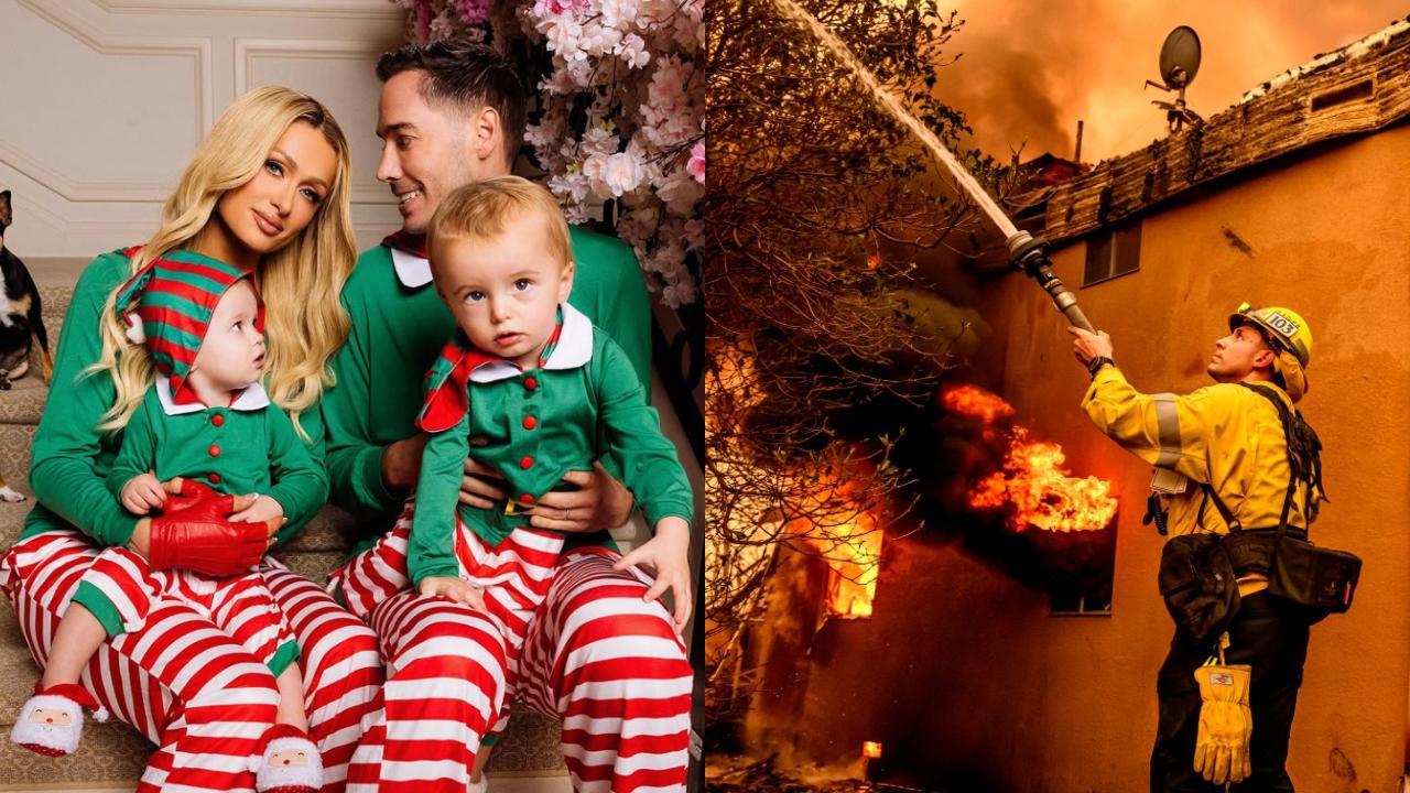 Paris Hilton watches her home burn to the ground on LIVE TV due to LA fires