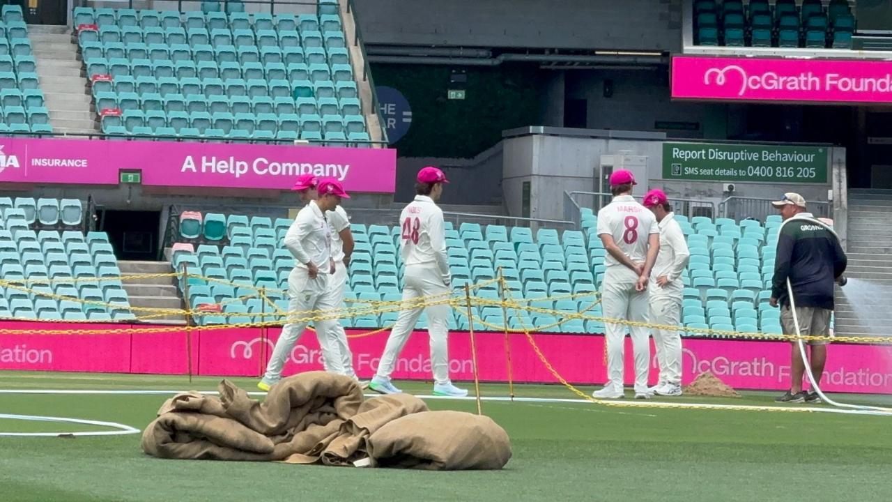 Before the Sydney Test kick starts, Australian skipper Pat Cummins along with his teammates were seen examining the pitch at the Sydney Cricket Ground (SCG)