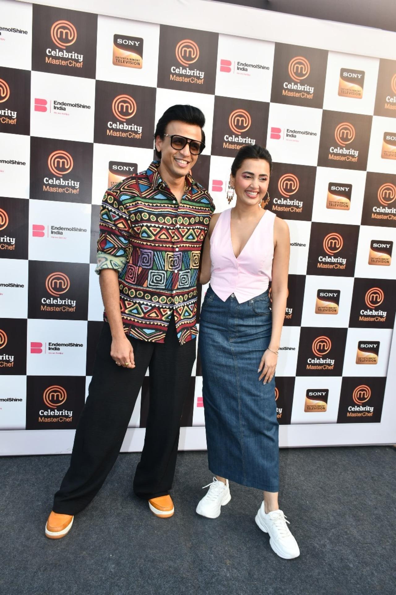 Tejasswi Prakash and Abhijeet Sawant on the sets of Laughter Chef