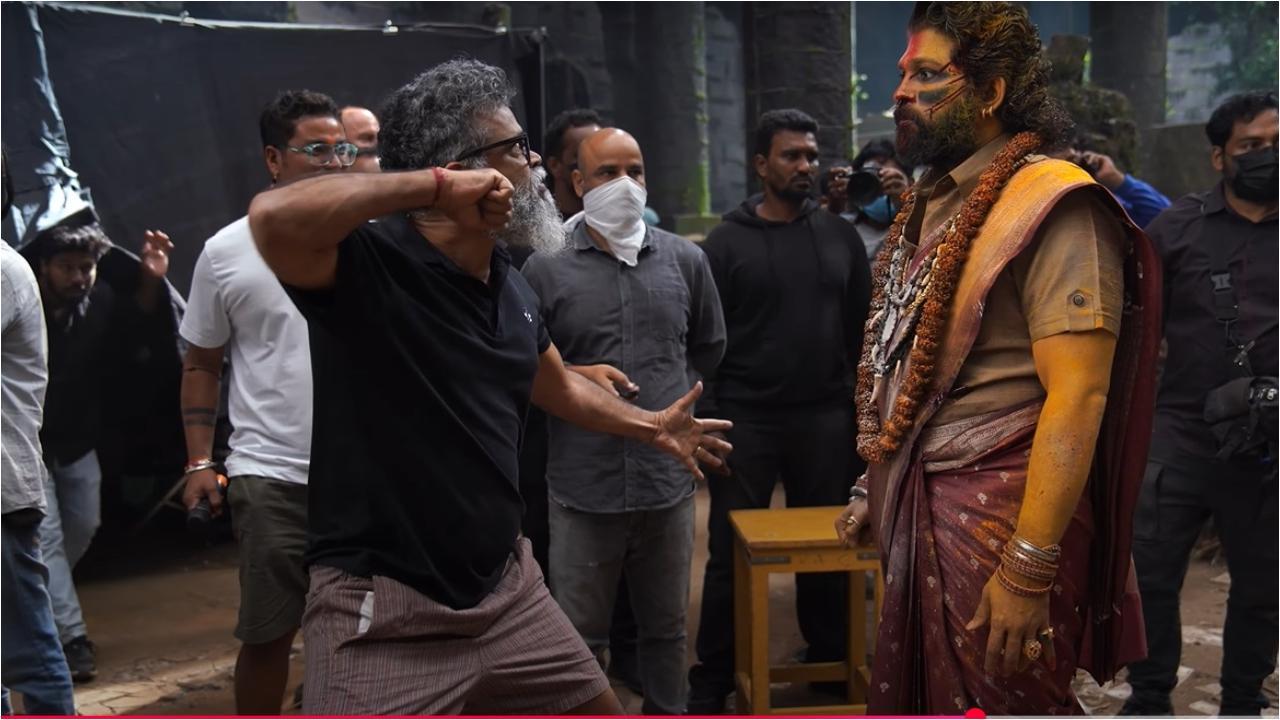 Pushpa 2 BTS: Director Sukumar teaches Allu Arjun to channel Pushparaj's swag and rage, watch