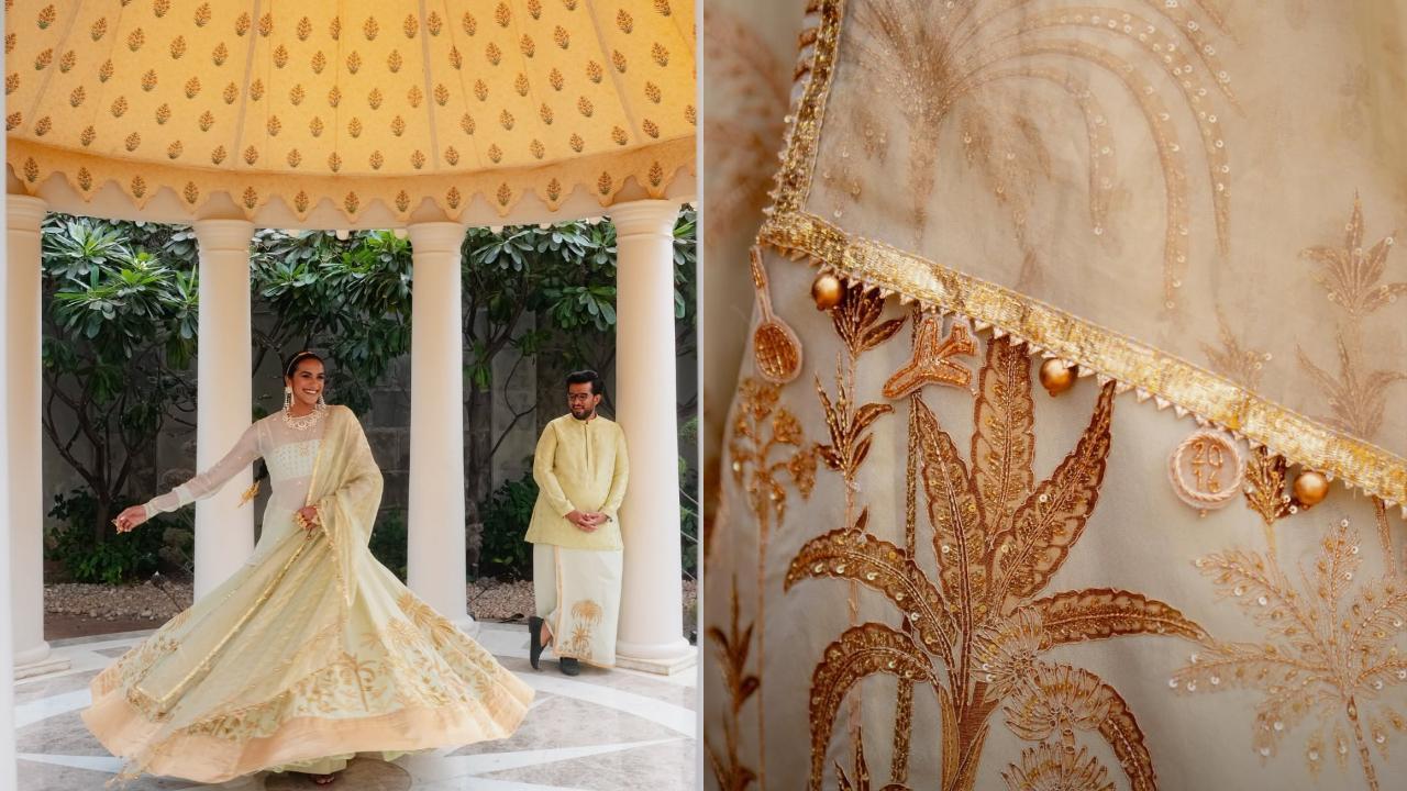 PV Sindhu’s dreamy lehenga for wedding festivities has a badminton connection