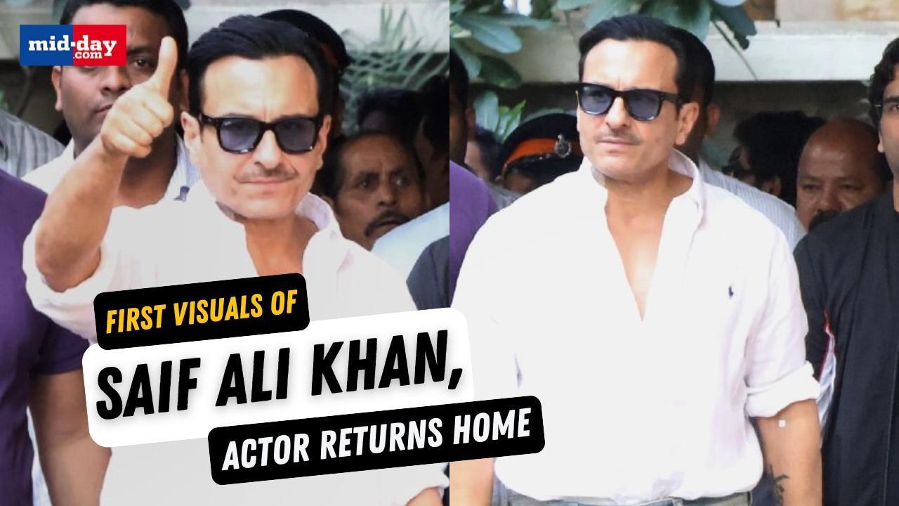 Saif Ali Khan Discharged: Actor Gives Thumbs Up in first appearance after attack