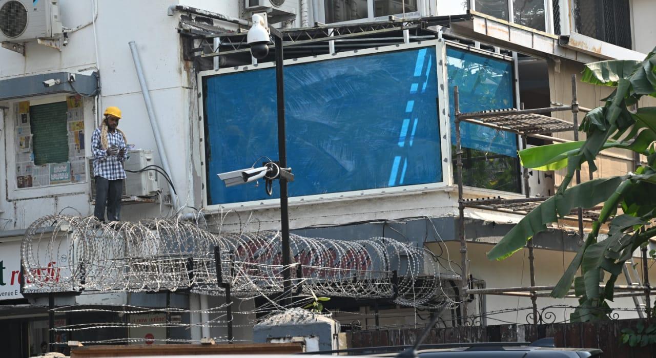 A high-tech CCTV camera system has been set up outside his home to monitor the road and detect any suspicious movement. Razor wire fencing is also being added around the residence as part of the upgraded security measures.