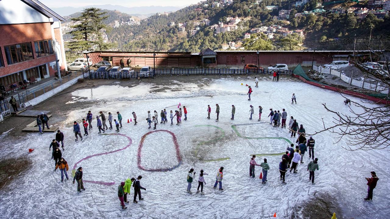 Locals begin new year at century-old ice skating rink in Shimla; climate challenges persist