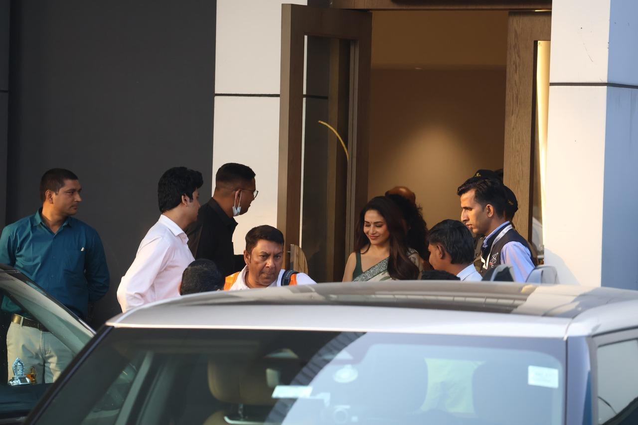 Madhuri Dixit was spotted at the private Mumbai airport