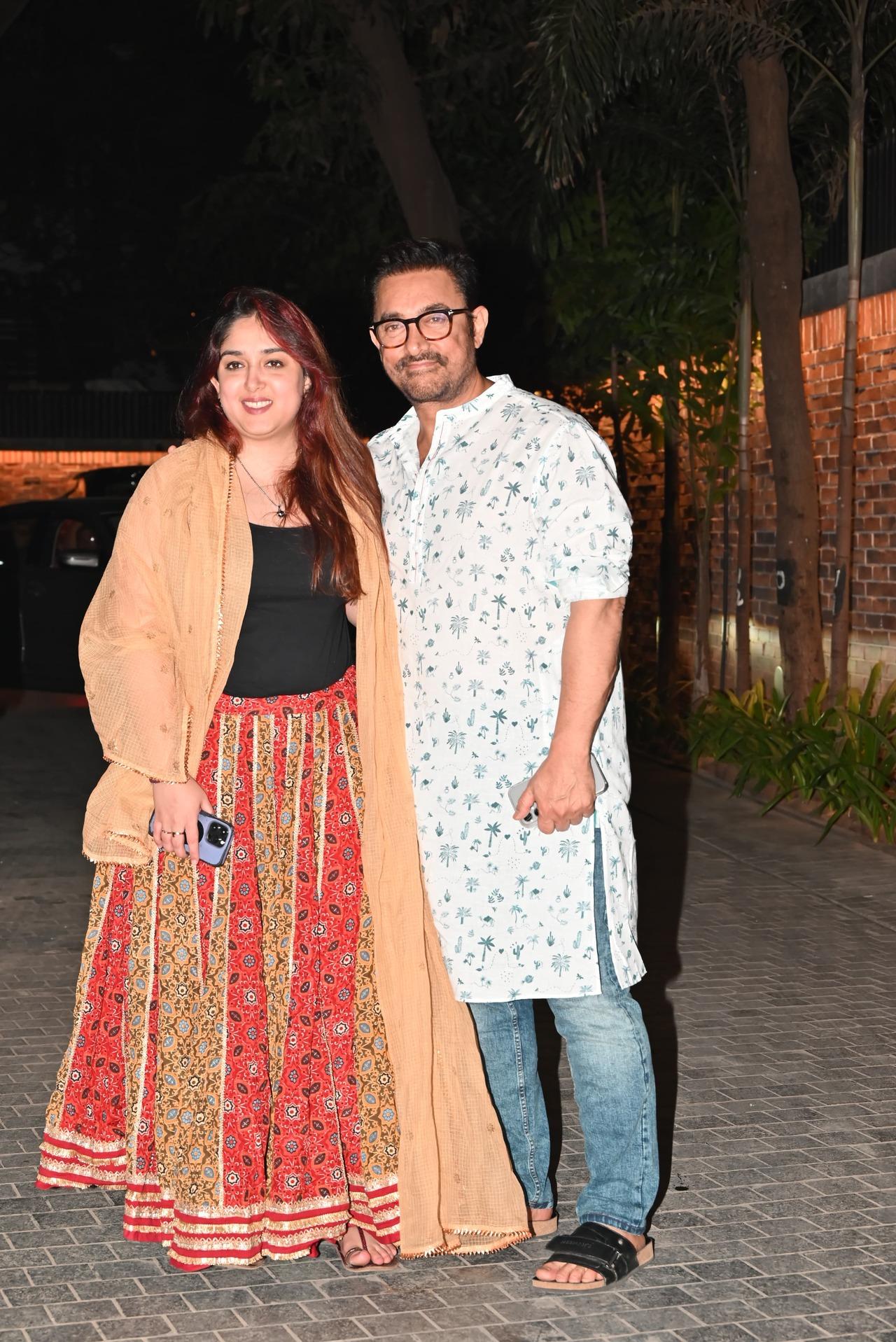 Aamir Khan and Ira Khan at the screening of Loveyapa