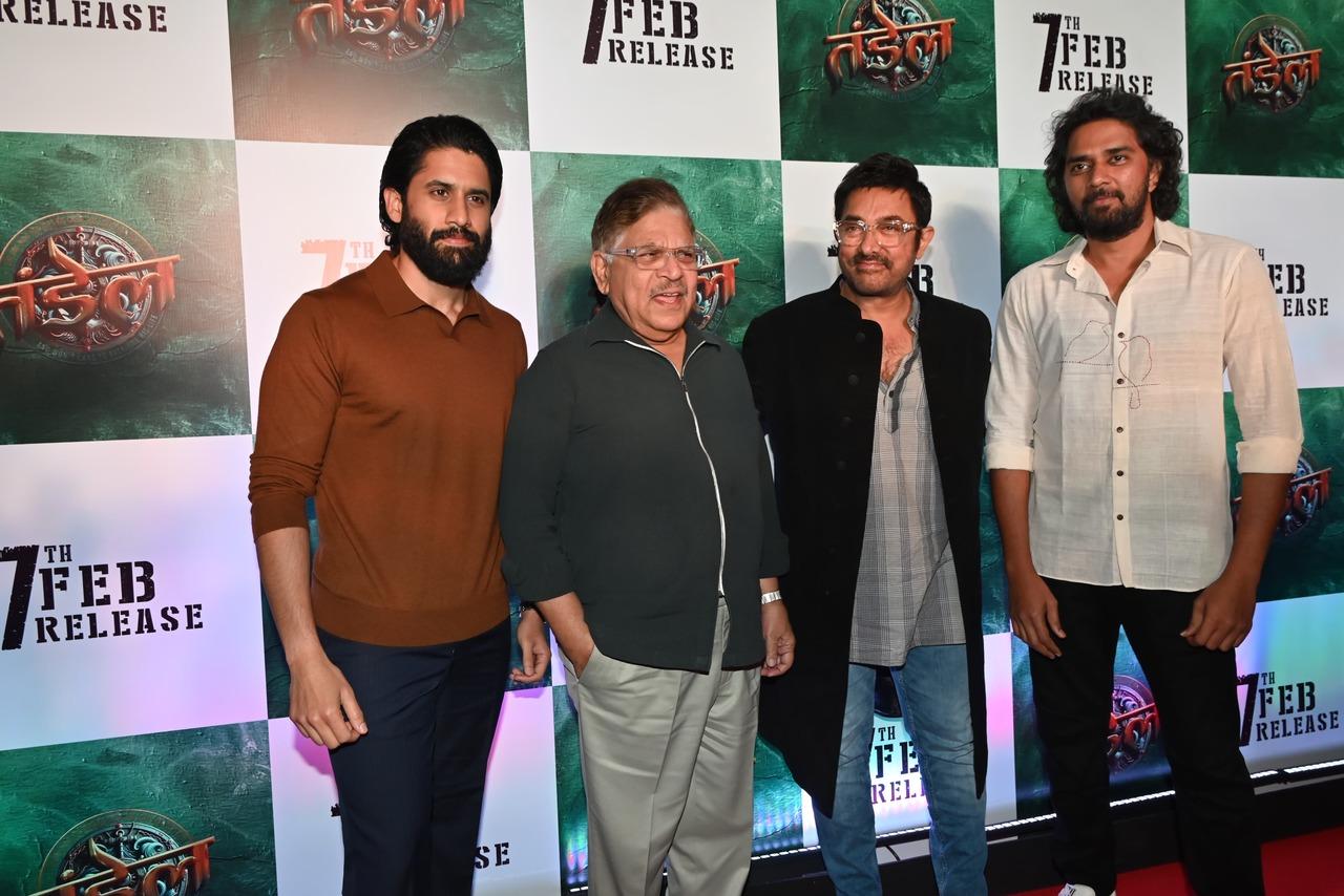 Aamir Khan strikes a pose with Allu Aravind and Naga Chaitanya