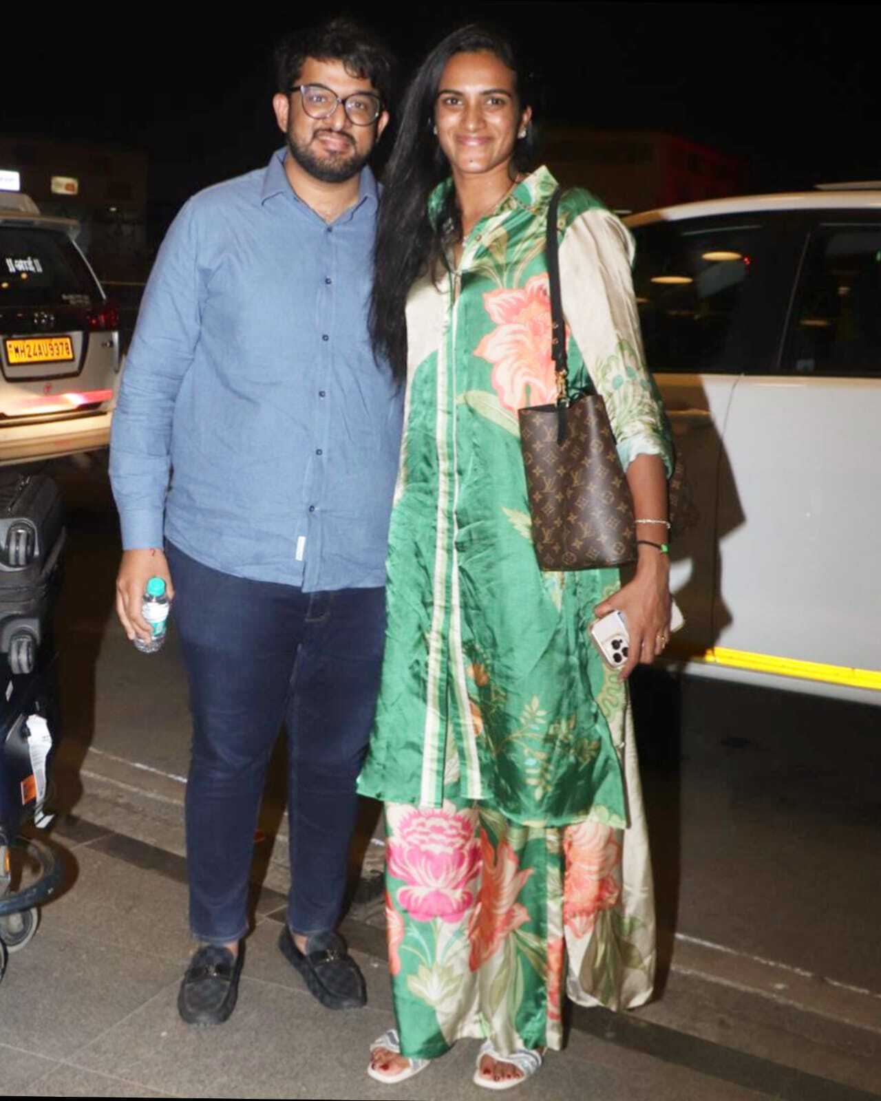 Badminton star PV Sindhu with her husband Sai Venkatta Datta