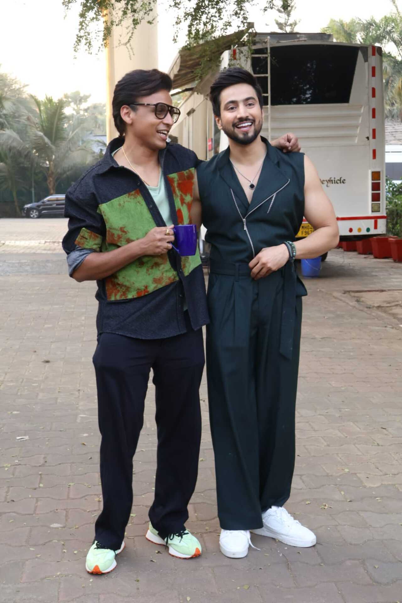 Abhijeet Sawant and Faizaan on the sets of Laughter Chef Unlimited
