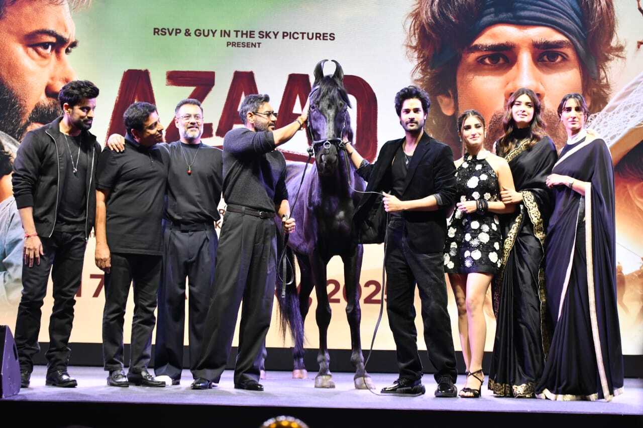 Ajay Devgn, Aaman Devgan, Rasha Thadani, Diana Penty and others at the Azaad trailer launch