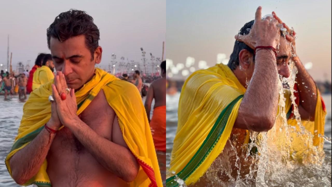 Actor and comedian Sunil Grover takes holy dip at Mahakumbh 2025, see video