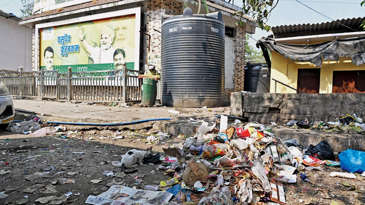 Garbage outside the facility