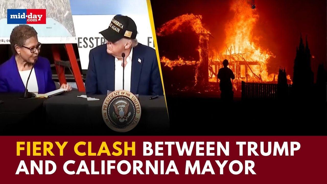 California Fire briefing witnesses Trump’s heated confrontation with Mayor